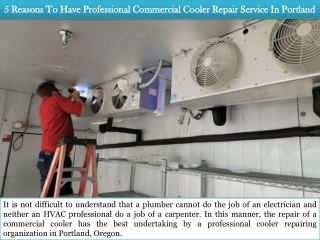 Five Reasons To Have Professional Commercial Cooler Repair Service In Portland, Oregon