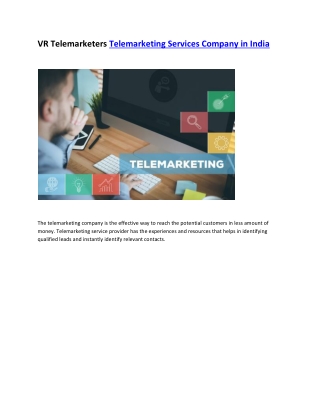 VR Telemarketers Telemarketing Services Company in India-converted