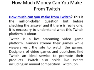How Much Money Can You Make From Twitch