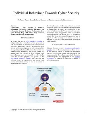 Individual Behavior Towards Cyber Security - Phdassistance