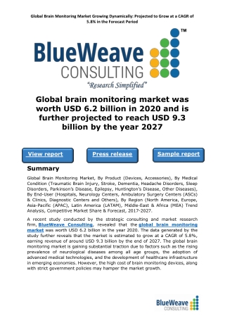 Global brain monitoring market