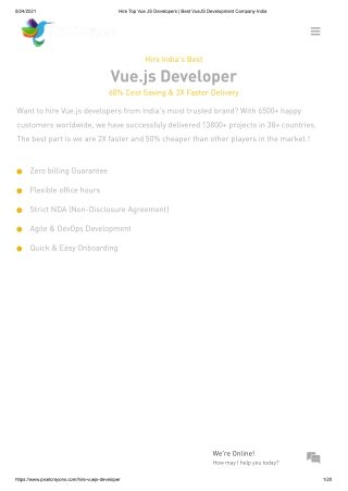 Hire Top Vue JS Developers | Best VueJS Development Company India