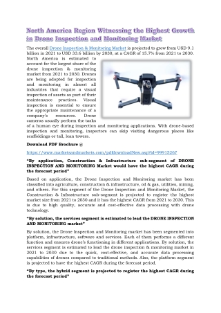 North America Region Witnessing the Highest Growth in Drone Inspection and Monitoring Market