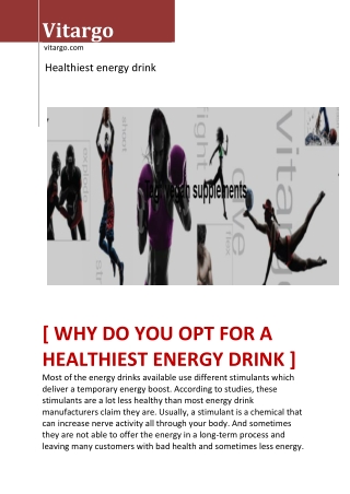 Why Do You Opt for a Healthiest Energy Drink