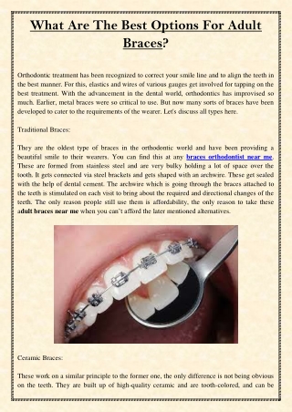 What Are The Best Options For Adult Braces