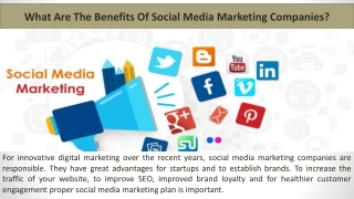 What Are The Benefits Of Social Media Marketing Companies