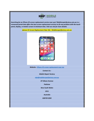 Iphone XS Screen Replacement Near Me  Mobilerepairfactory.com.au