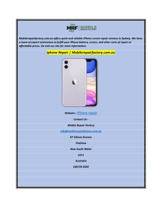 Iphone RepairMobilerepairfactory.com.au