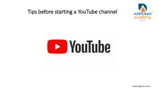 Tips for Youtube channel