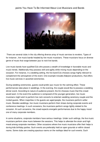 pointsYouHaveToBeInformedAboutLiveMusiciansandBands