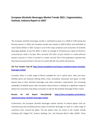 European Alcoholic Beverages Market Trends 2021