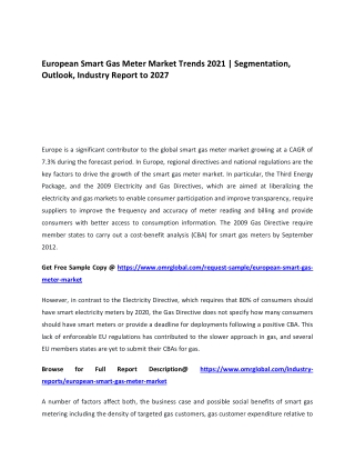 European Smart Gas Meter Market Trends 2021