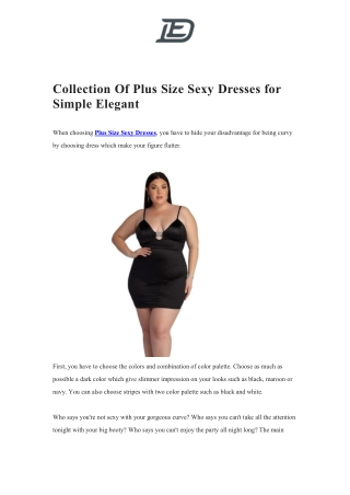 Collection Of Plus Size Sexy Dresses for Simple Elegant