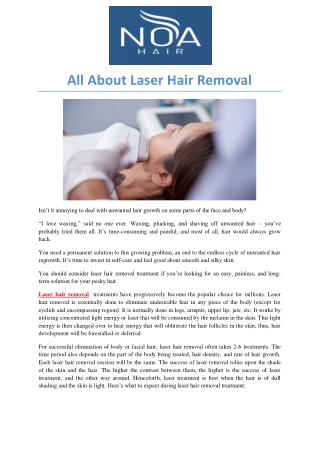 All About Laser Hair Removal