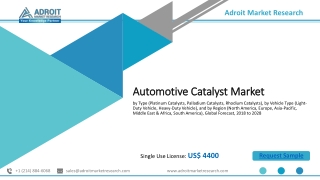 Automotive Catalyst Market by Product,Application,and End User-Global Opportunit