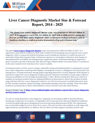 Liver Cancer Diagnostic Market is expected to reach US$ 15.4 billion by 2025