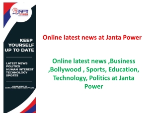 Online Latest Updated News at Janta Power