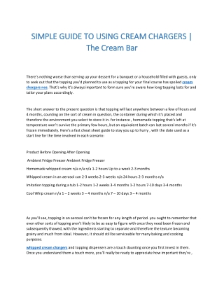 SIMPLE GUIDE TO USING CREAM CHARGERS | The Cream Bar