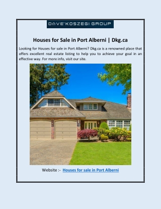 Houses for Sale in Port Alberni | Dkg.ca