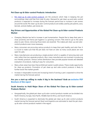 Pet Clean-up & Odor-control Products Market