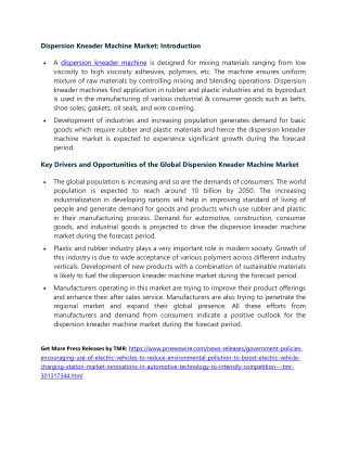 Dispersion Kneader Machine Market