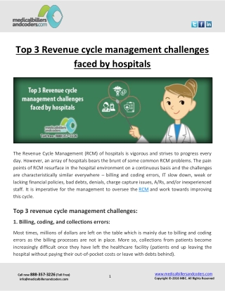 Top 3 Revenue cycle management challenges faced by hospitals