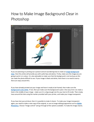 How to Make Image Background Clear in Photoshop