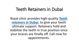 Teeth Retainers in Dubai