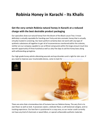 Robinia Honey in Karachi
