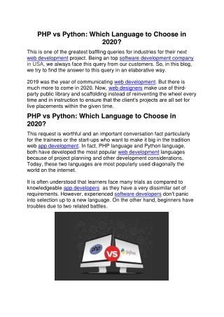 PHP vs Python
