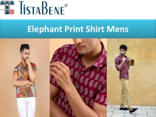 Elephant Print Shirt Mens
