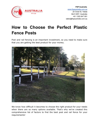 How to Choose the Perfect Plastic Fence Posts