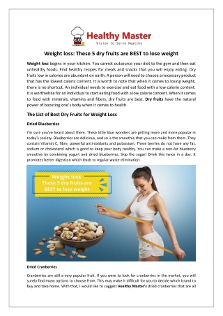 Weight loss These 5 dry fruits are BEST to lose weight