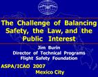 Jim Burin Director of Technical Programs Flight Safety Foundation