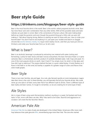 Beer style Guide