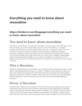Everything you need to know about moonshine