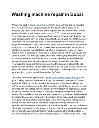 LG Washing Machine Repair Dubai