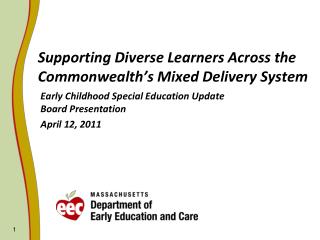 Supporting Diverse Learners Across the Commonwealth’s Mixed Delivery System