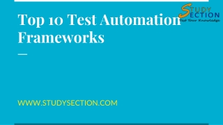 Top 10 Test Automation Frameworks
