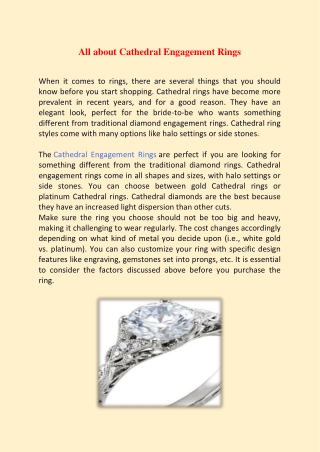 All About Cathedral Engagement Rings