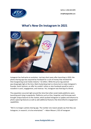 What’s New On Instagram In 2021