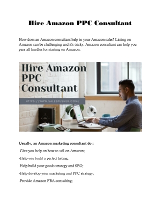 Hire Amazon PPC Consultant