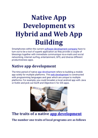 Native App Development vs Hybrid and Web App Building