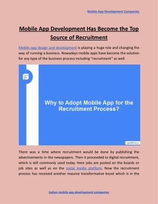 Mobile App Development Has Become the Top Source of Recruitment
