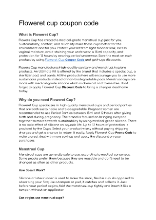 Floweret cup coupon code