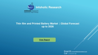 Thin film and Printed Battery Market  | Global Forecast up to 2026