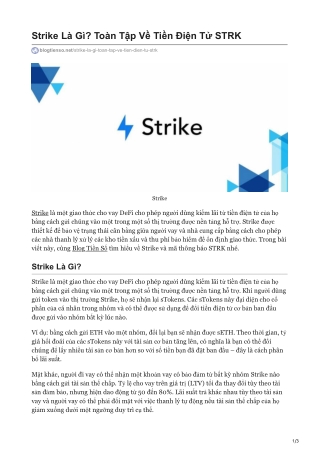 Strike Là Gì Toàn Tập Về Tiền Điện Tử STRK