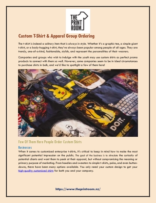 Custom T-Shirt & Apparel Group Ordering
