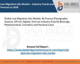 Global Low Migration Inks Market – Industry Trends and Forecast to 2028