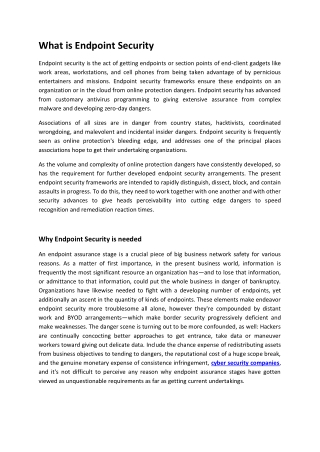 What is Endpoint Security